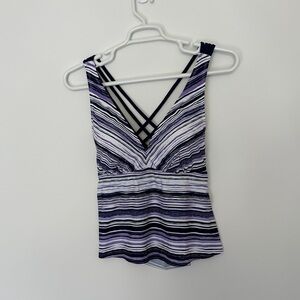 Swimsuits For All Purple and Navy Striped Tankini Too - 18 NWT